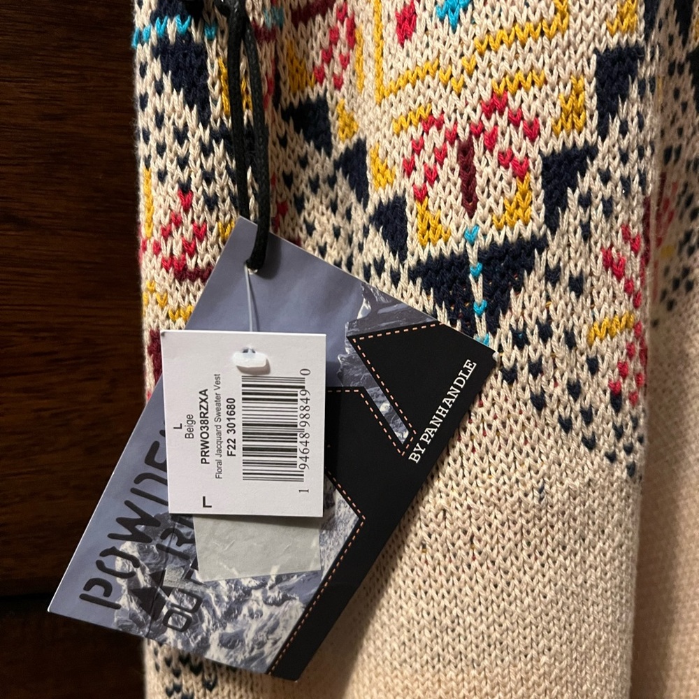 NWT Women’s Large Panhandle Floral Jacquard Sweater Vest - Picture 7 of 9